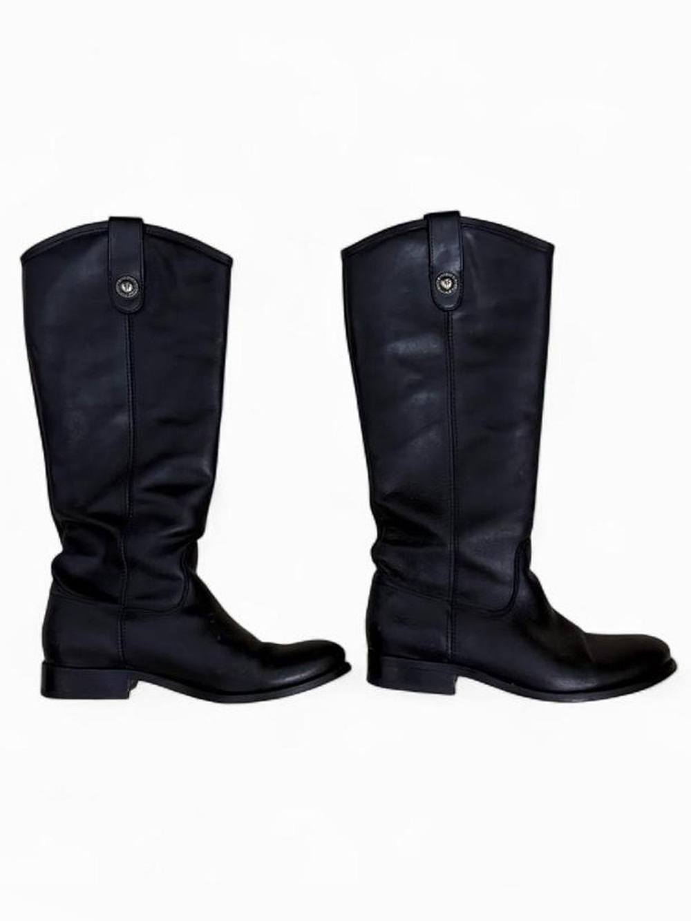 Frye Melissa Button Tall Black Leather Riding Boots 6.5 B 77147